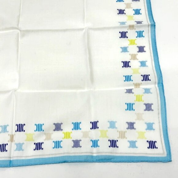 CELINE Logo Triomphe handkerchief Scarf cotton Multicolore/blue - Picture 6 of 11